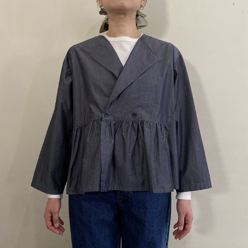 NOUVELLES DU PARADIS  ウエストギャザーブラウス  /INDIGO78 【日本製】